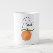 Cute Painted Peach Fruit Illustration  ジャンボコーヒーマグカップ (正面)