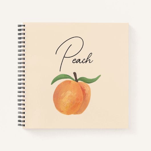 Cute Painted Peach Fruit Illustration  ノートブック (正面)