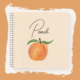 Cute Painted Peach Fruit Illustration  ノートブック