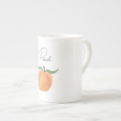 Cute Painted Peach Fruit Illustration  ボーンチャイナマグカップ (正面右)