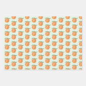 Cute Painted Peach Fruit Illustration  ラッピングペーパーシート (正面3)