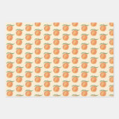 Cute Painted Peach Fruit Illustration  ラッピングペーパーシート (正面2)