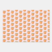 Cute Painted Peach Fruit Illustration  ラッピングペーパーシート (正面3)