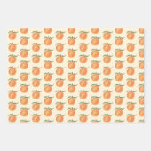 Cute Painted Peach Fruit Illustration  ラッピングペーパーシート (正面3)