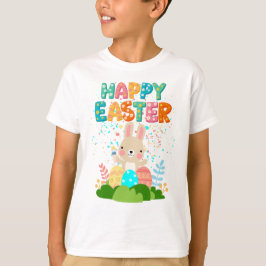 Cute Painting Easter Bunny Confetti Kids Tee Tシャツ
