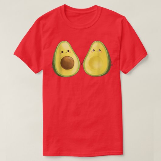 Cute Pair Avocado Couple pregnant pregnancy Valent Tシャツ (デザイン正面)