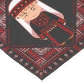cute Palestinian girl Embroidery red tatreez   ショートテーブルランナー (コーナー)