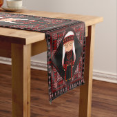 cute Palestinian girl Embroidery red tatreez   ショートテーブルランナー (インサイチュ)