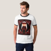 cute Palestinian girl Embroidery red tatreez   Tシャツ (正面フル)