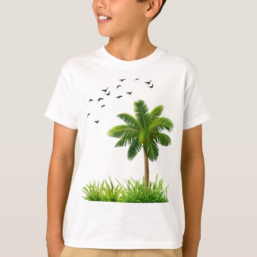 Cute Palm Tree Nature Boys T-Shirt Tシャツ (正面)