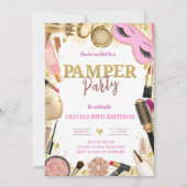 Cute Pamper Party Birthday 招待状 (正面)