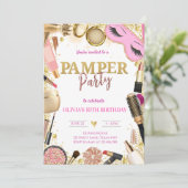 Cute Pamper Party Birthday 招待状 (スタンド正面)