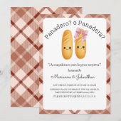 Cute Panadero o Panadera Baby Reveal  招待状 (正面/裏面)