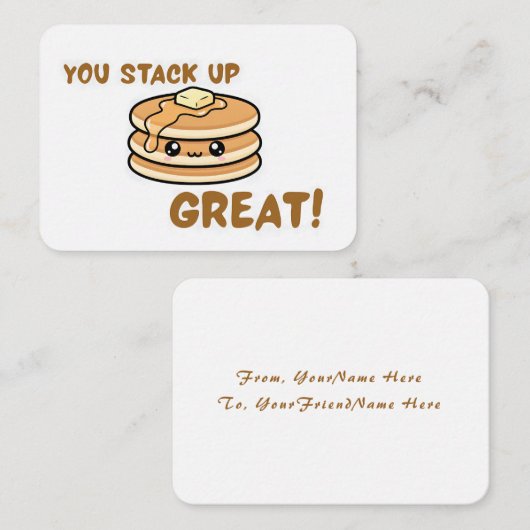 Cute Pancake Valentine Classroom Flat Note Card ノートカード (正面/裏面)