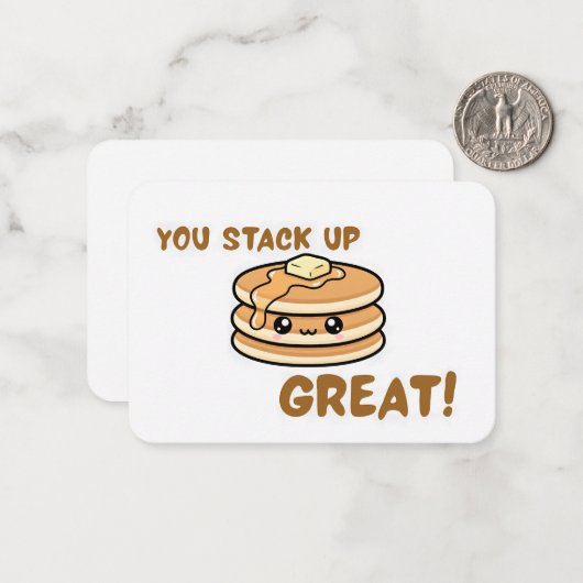 Cute Pancake Valentine Classroom Flat Note Card ノートカード (正面/裏面インサイチュ)