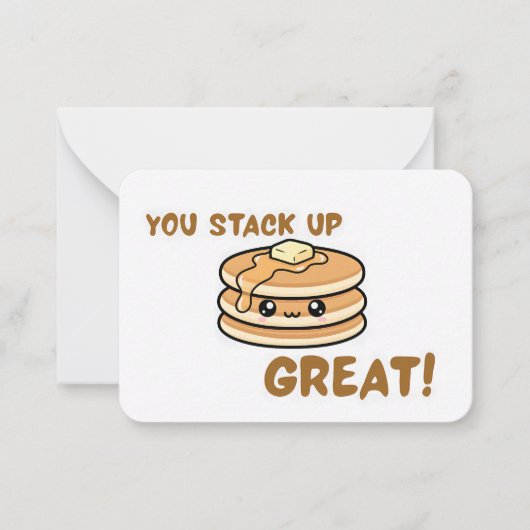 Cute Pancake Valentine Classroom Flat Note Card ノートカード (正面)