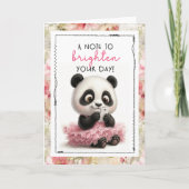 Cute Panda A Note To Brighten Your Day カード (正面)