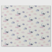 Cute panda and moon ラッピングペーパー (フラット)