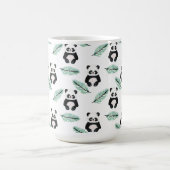 Cute panda and palm leaf pattern コーヒーマグカップ (中央)