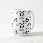 Cute panda and palm leaf pattern コーヒーマグカップ (正面右)