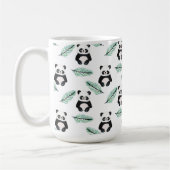 Cute panda and palm leaf pattern コーヒーマグカップ (左)