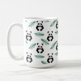 Cute panda and palm leaf pattern コーヒーマグカップ