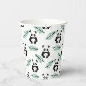 Cute panda and palm leaf pattern 紙コップ (裏面)