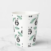 Cute panda and palm leaf pattern 紙コップ (左)