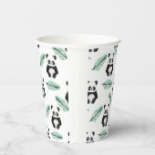 Cute panda and palm leaf pattern 紙コップ (右)