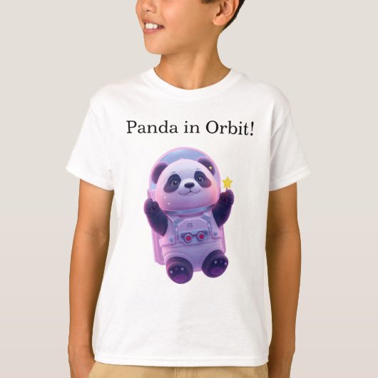 Cute Panda Astronaut Kids T-Shirt – Funny Design Tシャツ (正面)