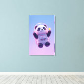 Cute Panda Astronaut Kids Wall Art – Funny Space  キャンバスプリント (インサイチュ (ウッドフロア))