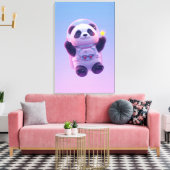 Cute Panda Astronaut Kids Wall Art – Funny Space  キャンバスプリント (インサイチュ (リビング))