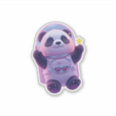 Cute Panda Astronaut Sticker – Kawaii Scrapbooking シール (正面)