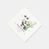 Cute Panda Bear Bamboo Birthday  スタンダードカクテルナプキン (角)