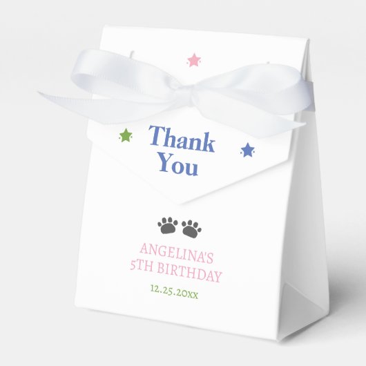 Cute Panda Bear Bamboo Birthday  フェイバーボックス (正面サイド)