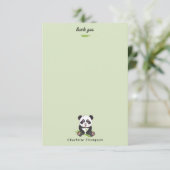 Cute Panda Bear Bamboo Kawaii Animals Pattern サンキューカード (スタンド正面)