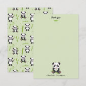 Cute Panda Bear Bamboo Kawaii Animals Pattern サンキューカード (正面/裏面)