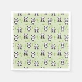 Cute Panda Bear Bamboo Kawaii Animals Pattern スタンダードカクテルナプキン