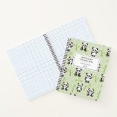Cute Panda Bear Bamboo Kawaii Animals Pattern ノートブック (内部)
