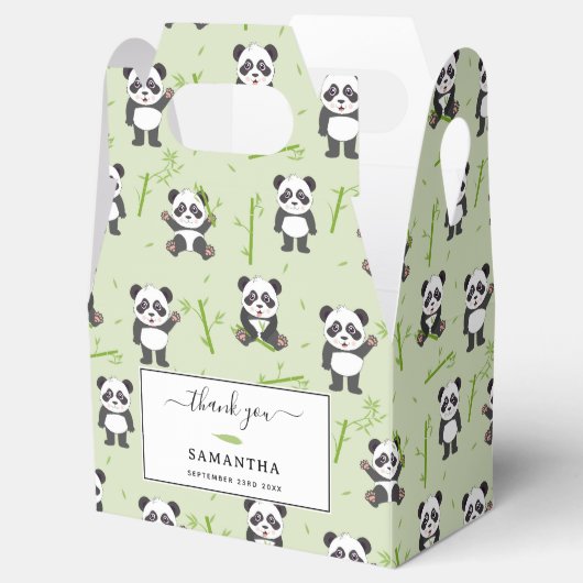 Cute Panda Bear Bamboo Kawaii Animals Pattern フェイバーボックス (オープン)