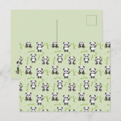 Cute Panda Bear Bamboo Kawaii Animals Pattern ポストカード (正面/裏面)