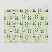 Cute Panda Bear Bamboo Kawaii Animals Pattern ポストカード (正面)