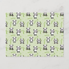 Cute Panda Bear Bamboo Kawaii Animals Pattern ポストカード