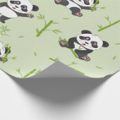 Cute Panda Bear Bamboo Kawaii Animals Pattern ラッピングペーパー (角)