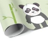 Cute Panda Bear Bamboo Kawaii Animals Pattern ラッピングペーパー (ロールコーナー)