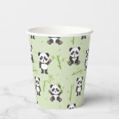 Cute Panda Bear Bamboo Kawaii Animals Pattern 紙コップ (裏面)