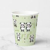Cute Panda Bear Bamboo Kawaii Animals Pattern 紙コップ (右)
