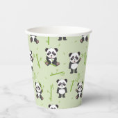 Cute Panda Bear Bamboo Kawaii Animals Pattern 紙コップ (正面)