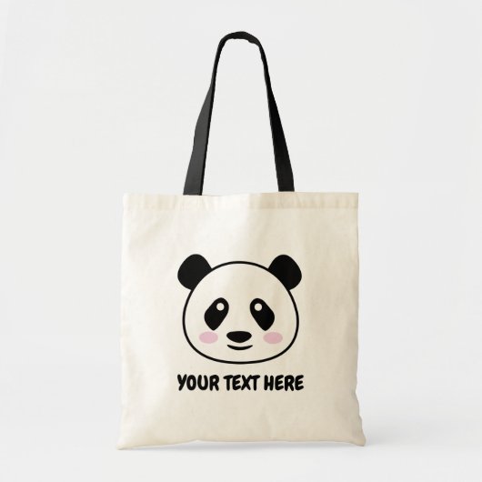 Cute panda bear cartoon canvas tote bag トートバッグ (正面)