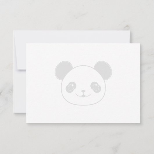 Cute Panda Bear Cartoon Custom Just a Note ノートカード (裏面)